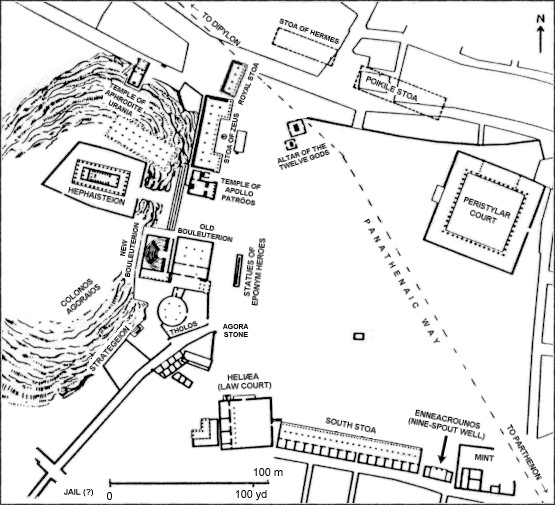 Map of the Agora in Athens