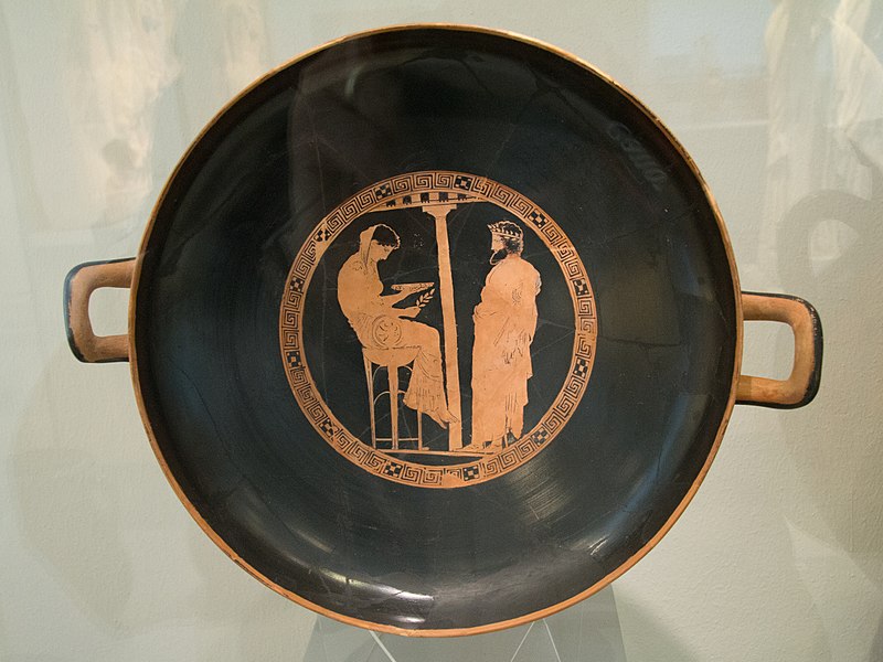 Aegeus consults the Pythia. Attic red-figure kylix. Berlin F 2538.⁣